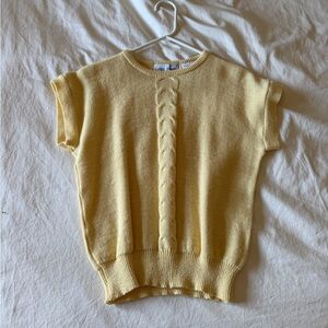 Butter Yellow Wool Short Sleeve Sweater